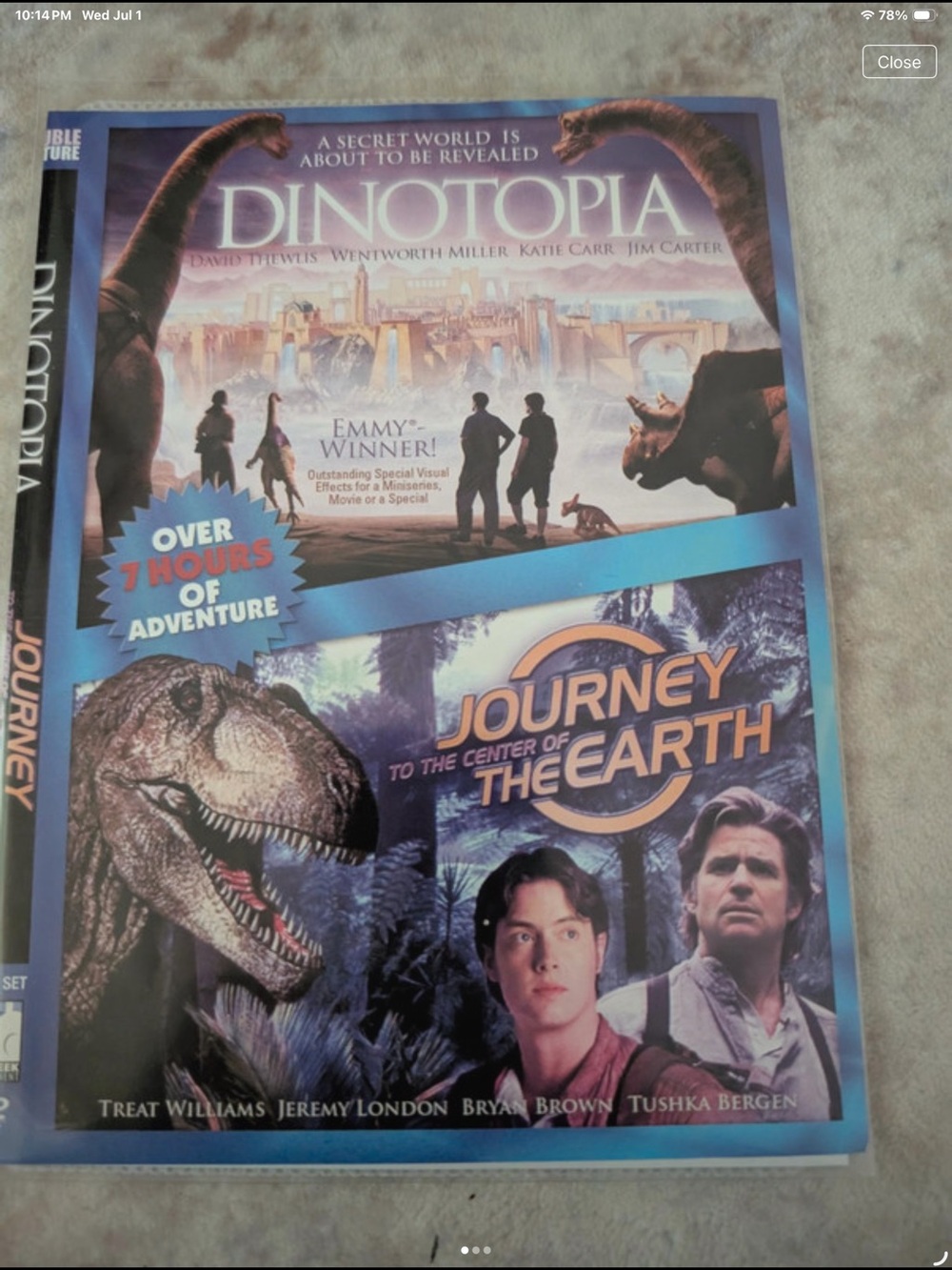 DVD Set-(2-Disk) “Dinotopia” and “Journey To The Center Of The Earth” (2013)